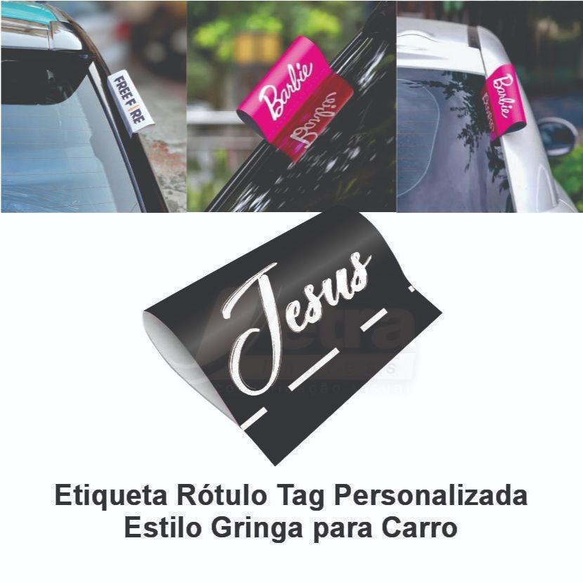 Etiqueta Rótulo/ Etiqueta Lavagem Jesus de Lona Tag Car Personalizada Estilo Gringa para Carro