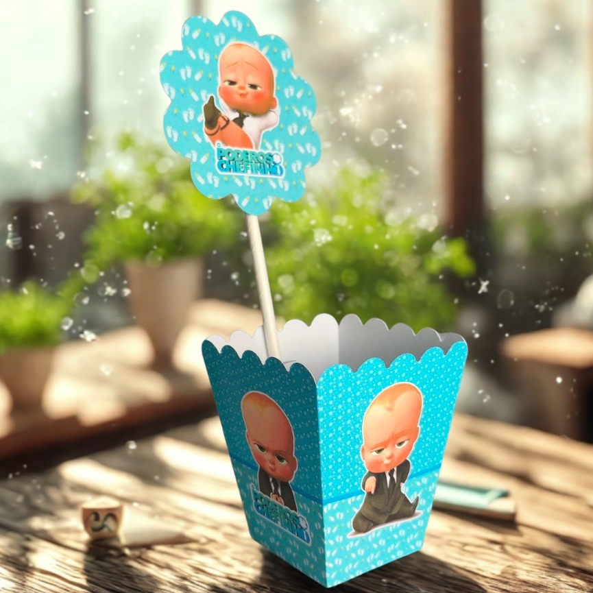 Centro de Mesa - Cachepot  Poderoso Chefinho Personalizado - Pipoca - Centro de Mesa Festa Infantil Lembrancinha