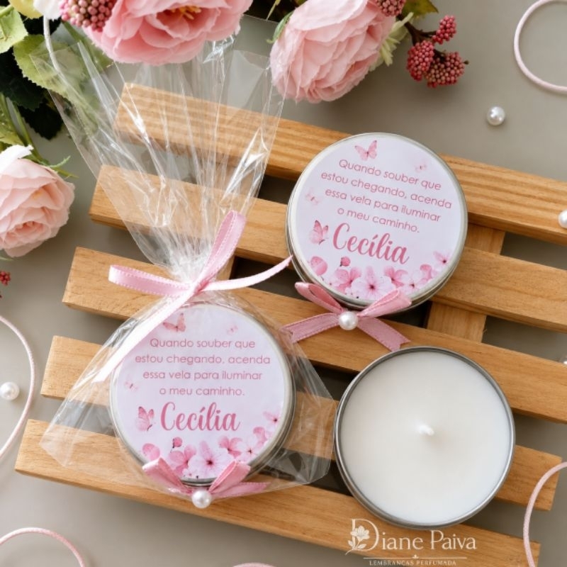 30 Velas Perfumadas Personalizada Lembrancinha de Maternidade Lembrancinha de Nascimento Lembrancinha Batizado