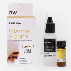 Kit Glance Henna para Sobrancelhas Loiro Claro 3,5 g - Rare Way