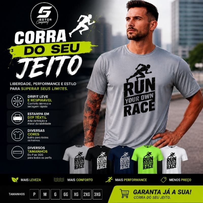 Camiseta Dryfit Corrida Esporte Lazer Treino Academia Crossfit