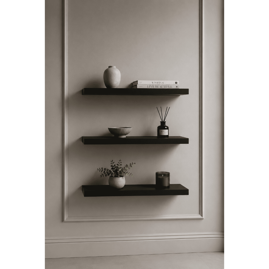 Detalhes do Kit 3 Prateleiras 30cm MDF Nicho Multiuso Sala Cozinha Quarto Banheiro Com Kit De Instalação