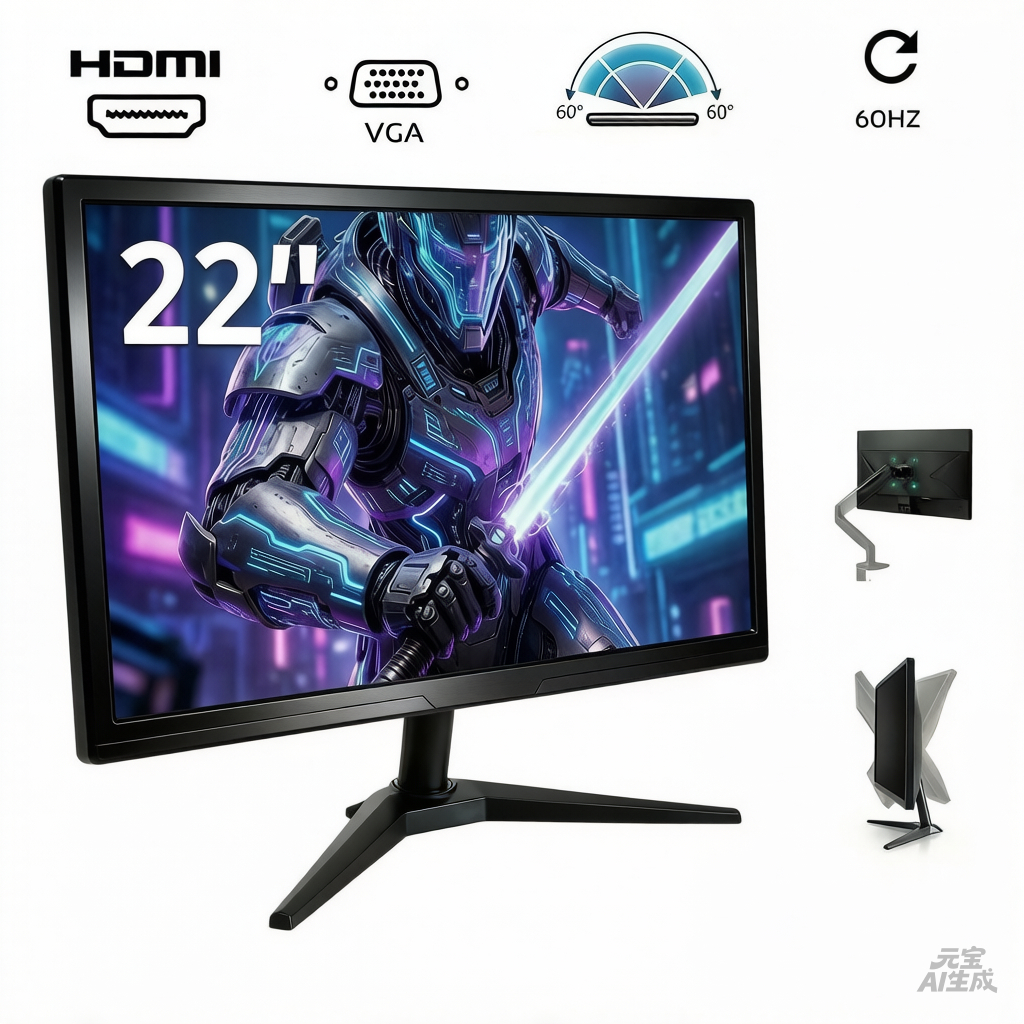 Monitor Gamer 22 Polegadas Full HD LED HDMI VGA Slim - Qualidade e Conforto para seu Home Office e Trabalho