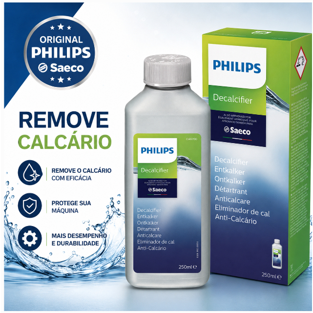 Descalcificante Original Philips Saeco 250ml | Remove Calcário e Prolonga Vida da Cafeteira Expresso