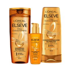 Kit Óleo Extraordinário L'Oréal Paris Elseve Shampoo 400ml + Condicionador 400ml + Óleo Extraordinário 100ml