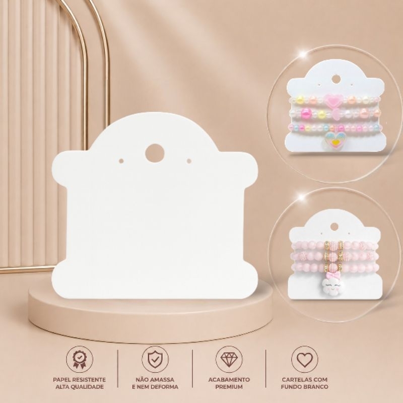 2000 Cartelas tag para pulseiras e bijuterias – expositor em papel duplex 250g resistente