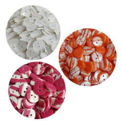 Botão Branco N24 15MM com Brilho 2 Furos 100 Unidades Costura Roupas Artesanato e Patchwork