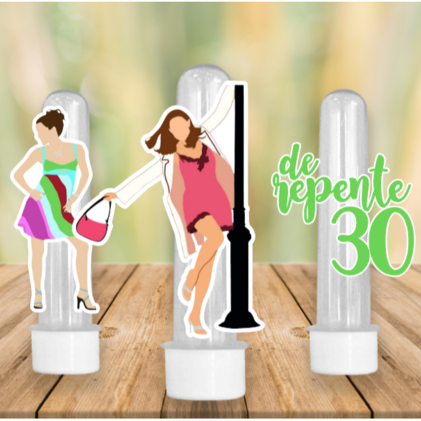 Apliques para Tubete Doces Bolo -  De repente 30   -  Lembrancinhas Divertidas para Sua Festas 30 a 15