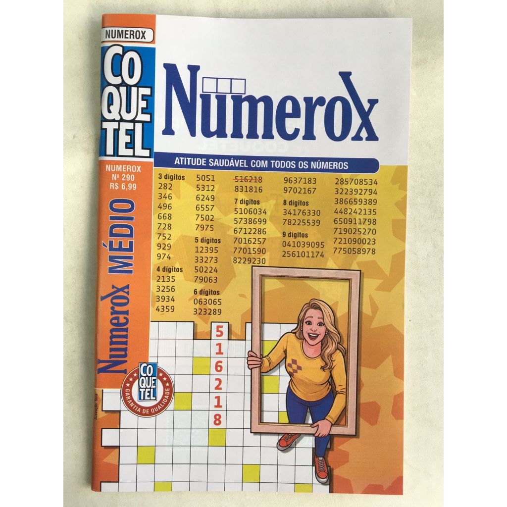 Passatempo Coquetel Numerox Nível Médio 43 Jogos