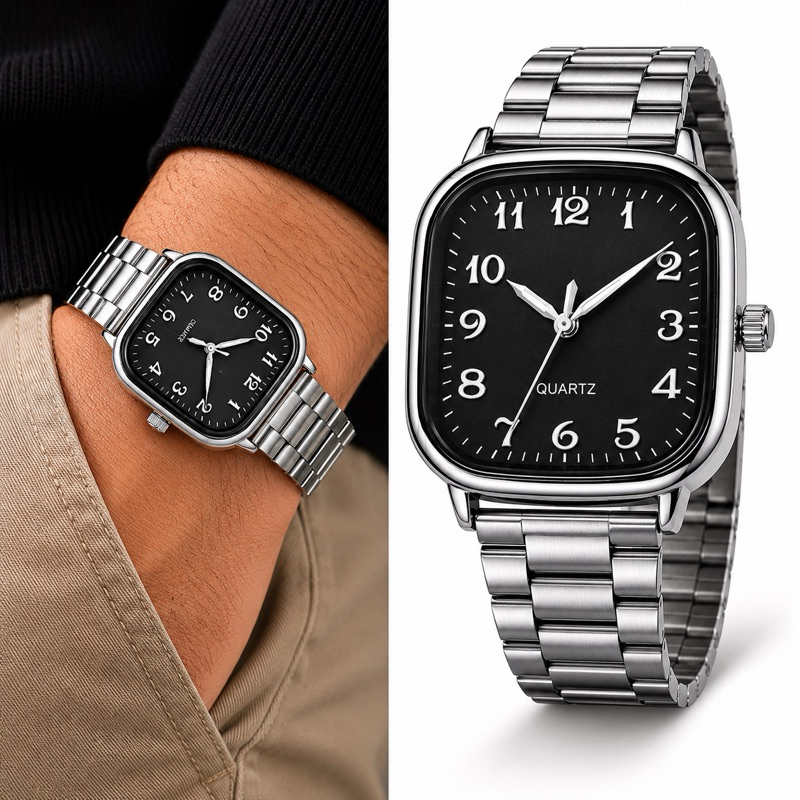 Relógio Vintage Premium Analógico Masculino Feminino em Aço Inoxidável Kit 2 Por 49,99