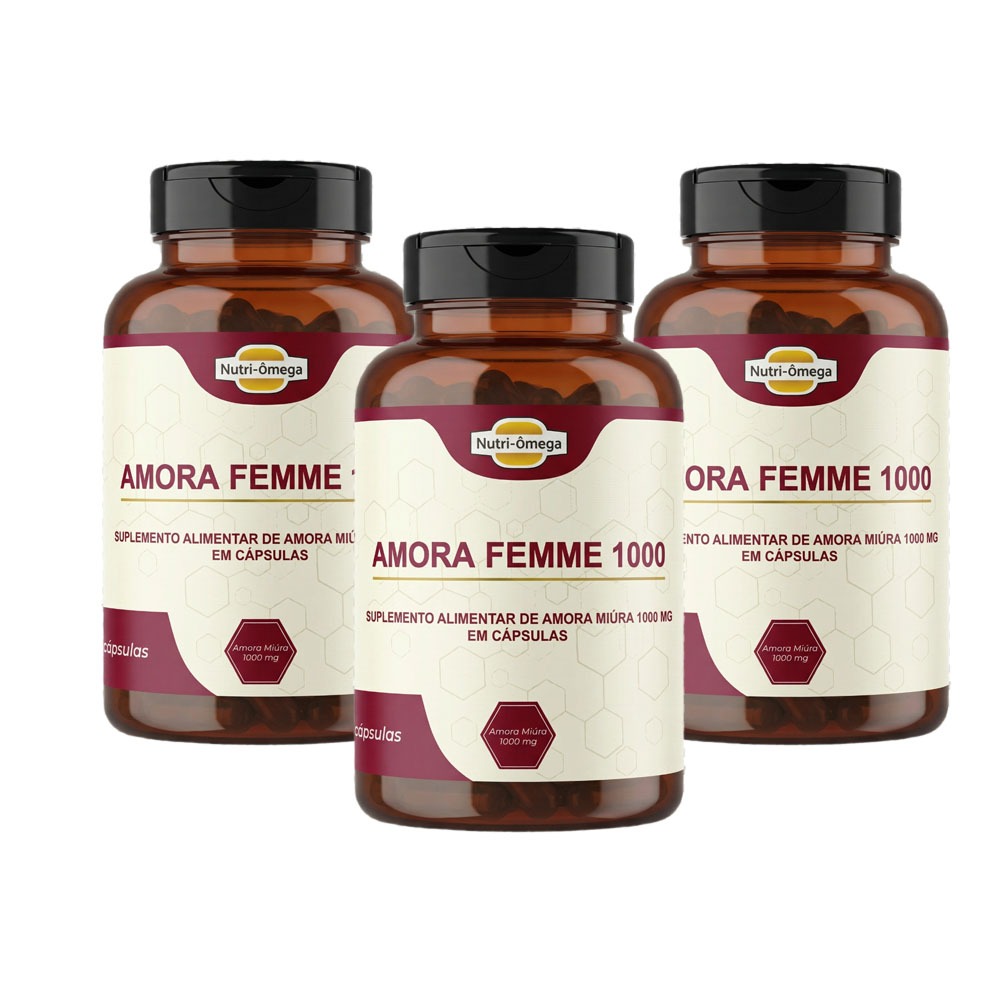 Amora Femme Nutri-Ômega - Amora Miúra 1000 mg | kit 03 Frascos