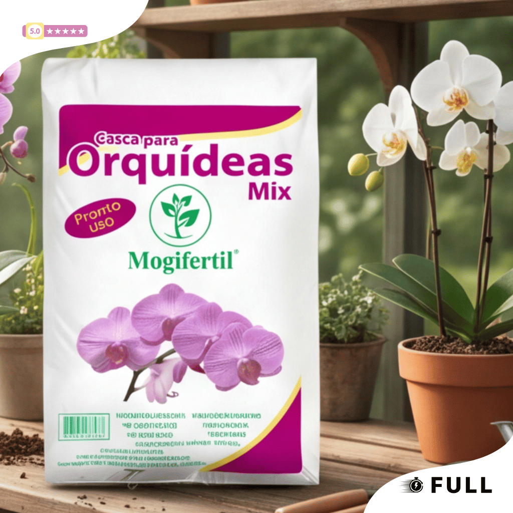 Substrato Orquídeas Mix Mogifertil é Chip de Coco, Casca de Pinus e Carvão pra Aeração 10Lts | 40Lts
