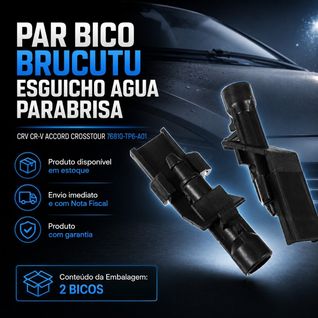 PAR BICO BRUCUTU ESGUICHO AGUA PARABRISA CRV CR-V ACCORD CROSSTOUR 76810-TP6-A01