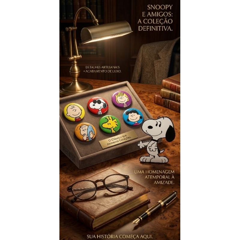botons snoopy, broche snoopy, kit com 6 unidades, pins snoopy e Charlie Brown