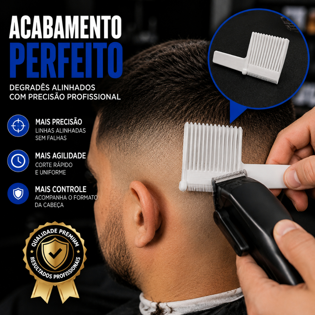 Pente Barbeiro Degradê Na Régua Fade Guia Disfarçado Profissional Corte Preciso