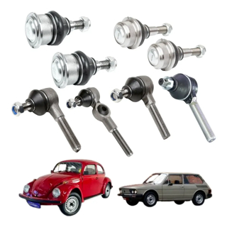 Kit 4 Pivo +4 Terminal Direçao Completo Fusca Brasilia