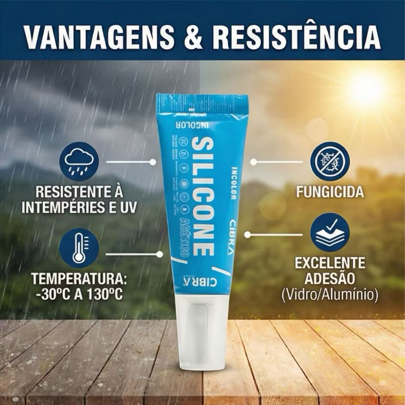 Silicone Acético Incolor Cibra 50g Junta Líquida Vedação Automotiva Alta Temperatura