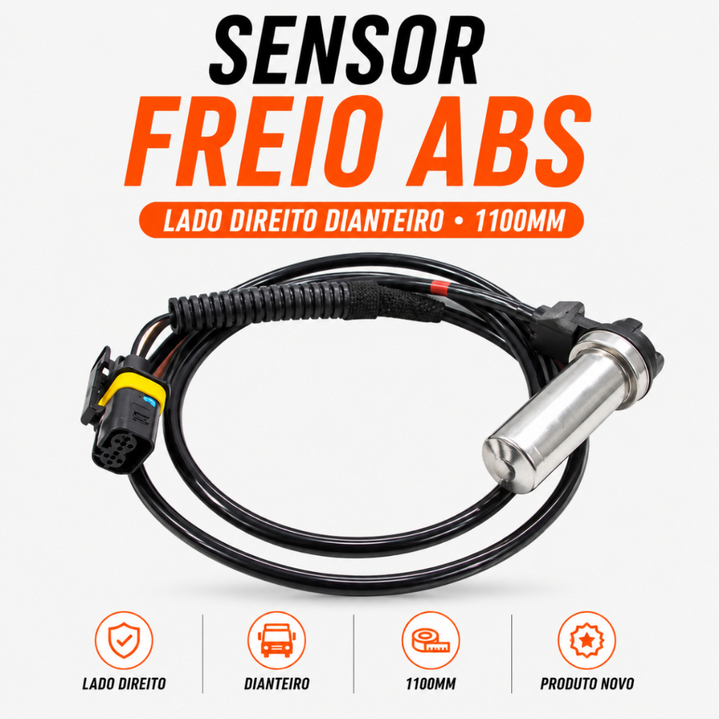 Sensor Freio Abs Man Tgx Lado Direito Dianteiro 1100MM
