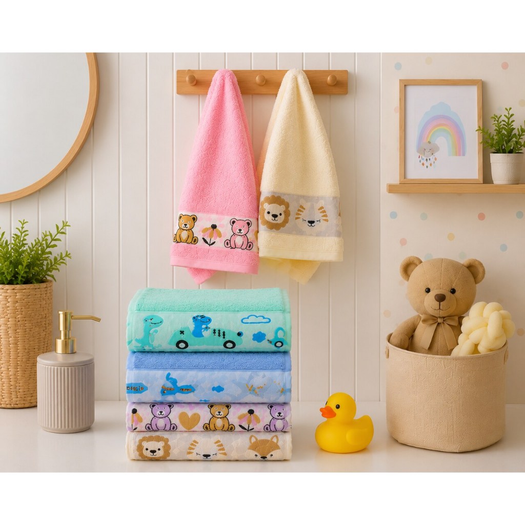 Kit C/ 2 Toalhas de Banho Kids Infantil 70x110cm - 100% Algodão