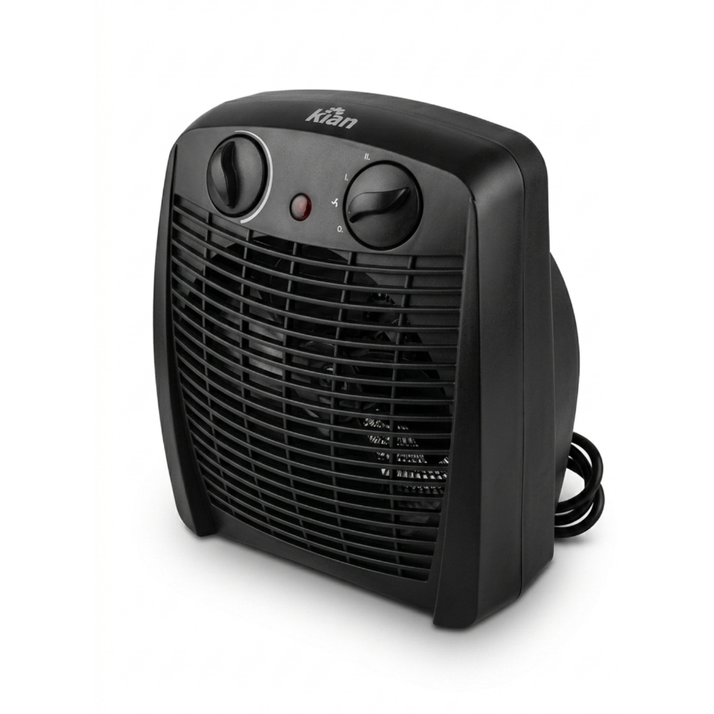 Aquecedor Elétrico Portátil 2 em 1 Aquece e Ventila AQ-100 Kian Preto 1500w 127v