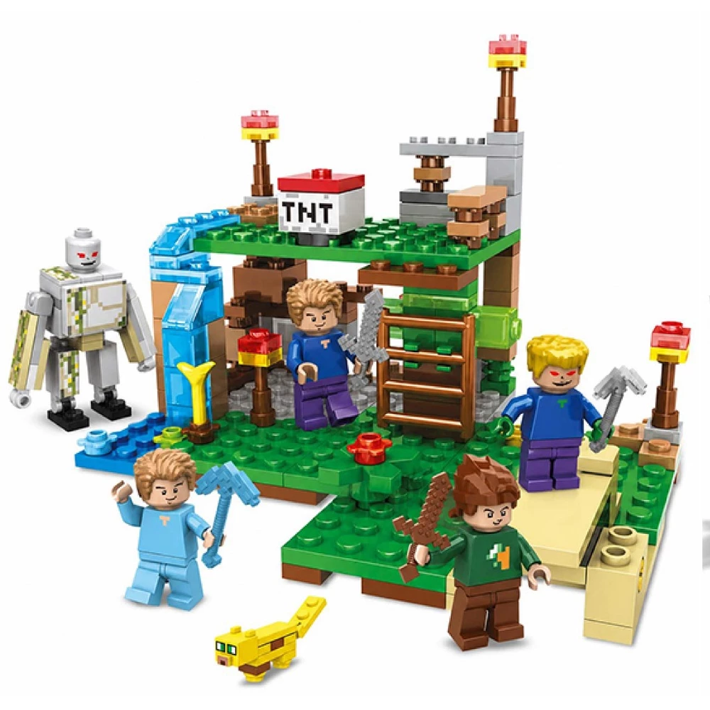 Bloco de Montar Cachoeira Craft Brinquedo com 6 PERSONAGENS - 210 pçs - 82007
