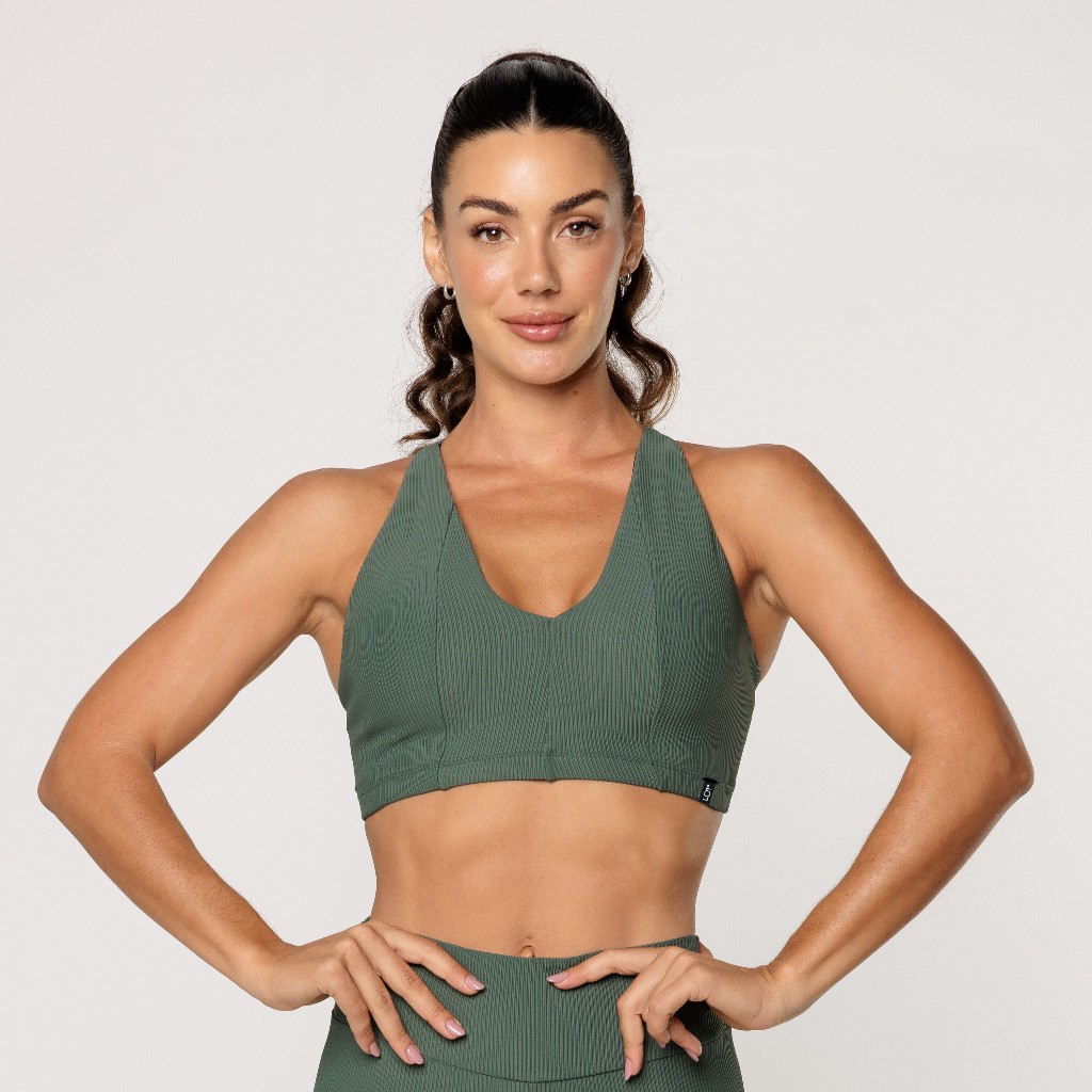 Top Fitness Academia Feminino Decote V Texturizado Top para Academia Elevate
