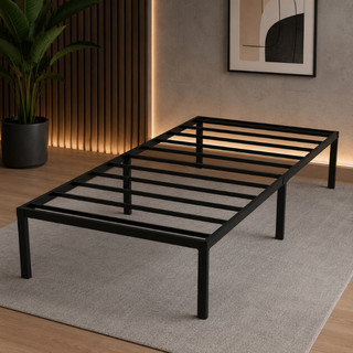 Cama Metal Solteiro Reforçado Base de Ferro Resistente