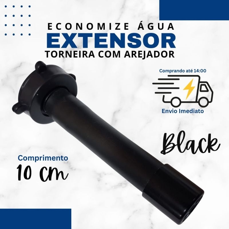 Extensor de Torneira Bico com Arejador Jato Vip para Torneira de Tanque Black