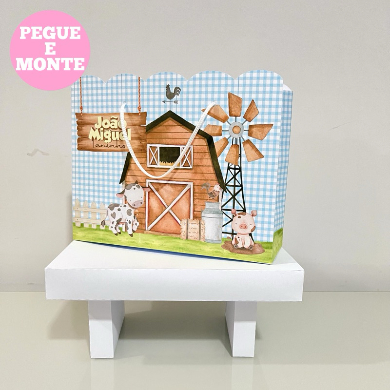 Sacolinhas personalizada fazendinha pegue e monte/lembrancinha fazendinha/festa fazendinha