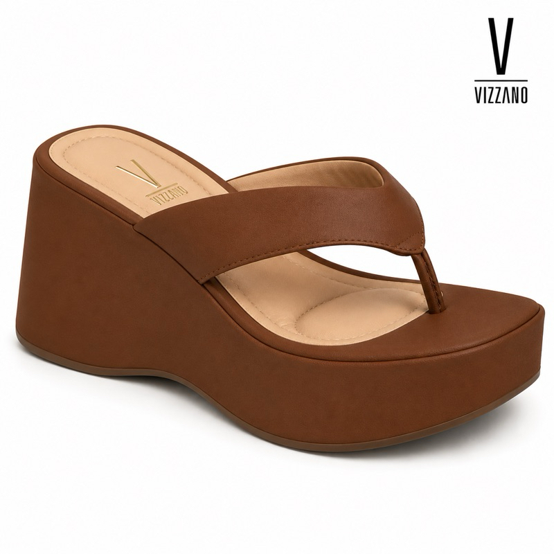 Tamanco Vizzano Feminino Salto Tendencia Plataforma Sandalia Anabela Confortável Dia a Dia Original