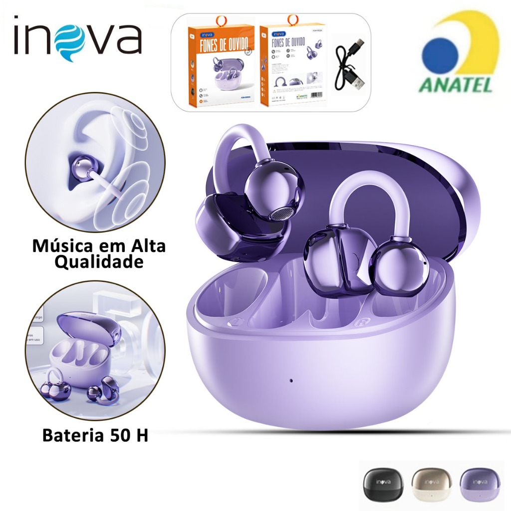 INOVA 2026 Fone De Ouvido Bluetooth 6.0 Toque DE Impressão Digital 50H Autonomia ANC Cancelando Ruíd