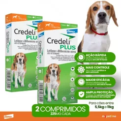 Kit 2 Credeli Plus Elanco para Cães de 5,5 a 11 kg - 1 Comprimido