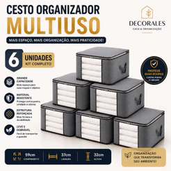 Kit 6/4/2 Caixas Organizadoras Multiuso Dobraveis Grande Capacidade Guarda Roupas Edredons Cobertor