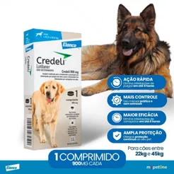 Credeli Elanco 900 mg para Cães de 22 a 45 Kg - 1 Comprimido