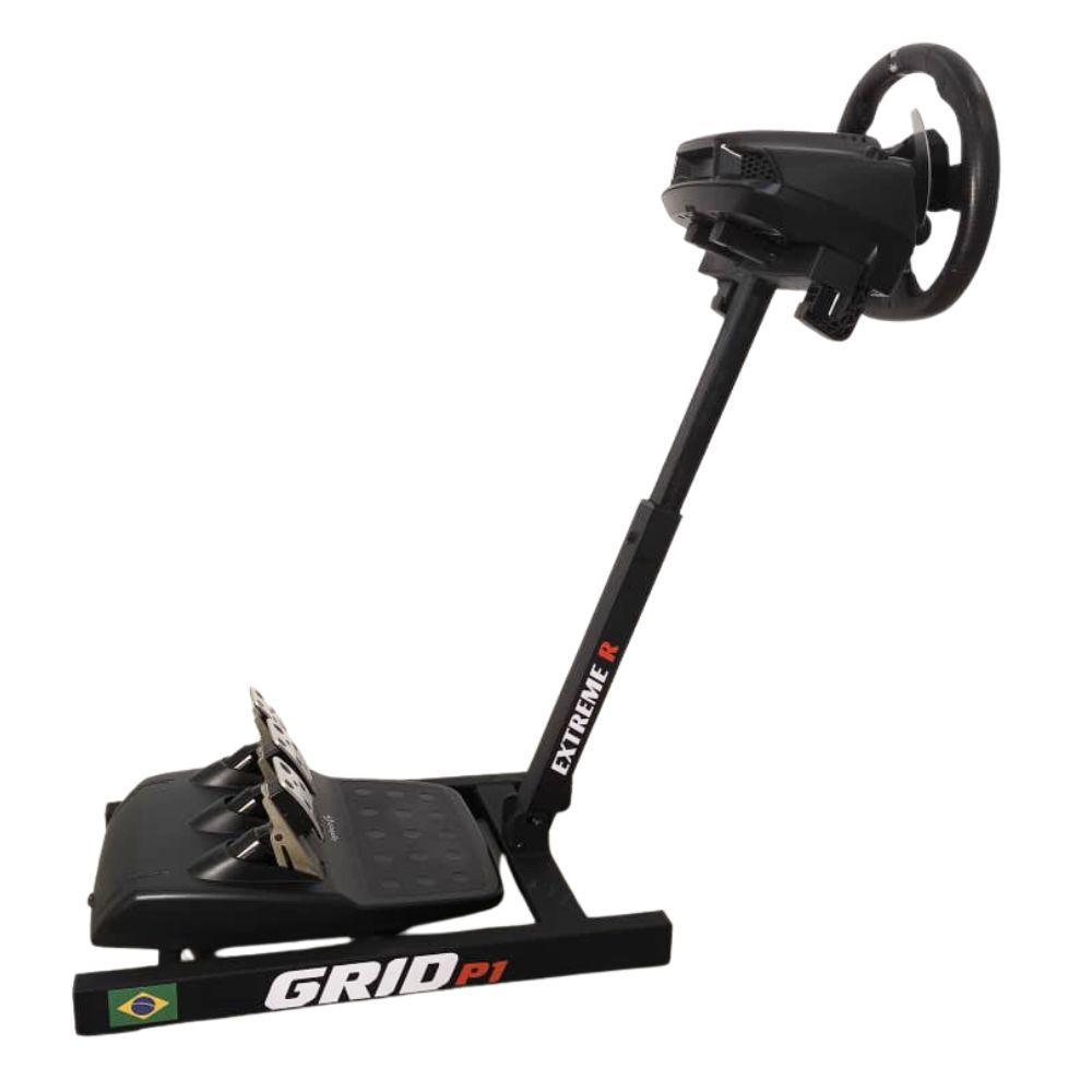 Suporte Volante Gamer Logitech Cockpit Grid P1 Trust Max Resistente Aço Suporte Marcha Pedais Ajuste