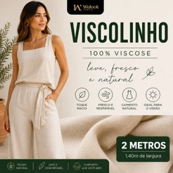 2 Metros de Viscolinho 100% Viscose – 1,40m de Largura – Perfeito para Looks Leves e Frescos!