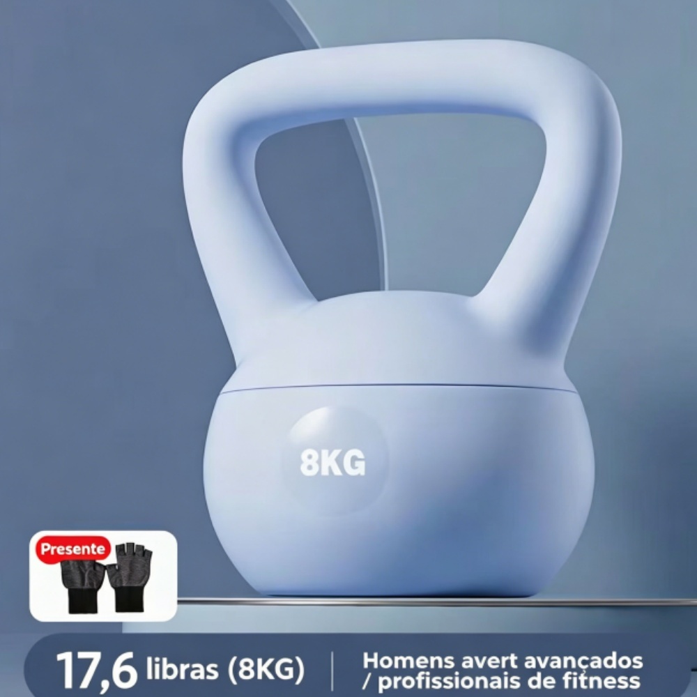 Kettlebell Soft 8kg JOYFOX Profissional para Força Condicionamento Físico e Trei