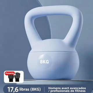 Kettlebell Soft 8kg JOYFOX Profissional para Força Condicionamento Físico e Treino Funcional