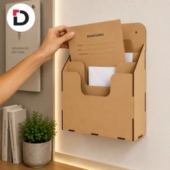 Organizador Porta Prontuário COM Suporte Parede Escritório Em MDF - Escritórios / Hospitais - Empresas / Escolas