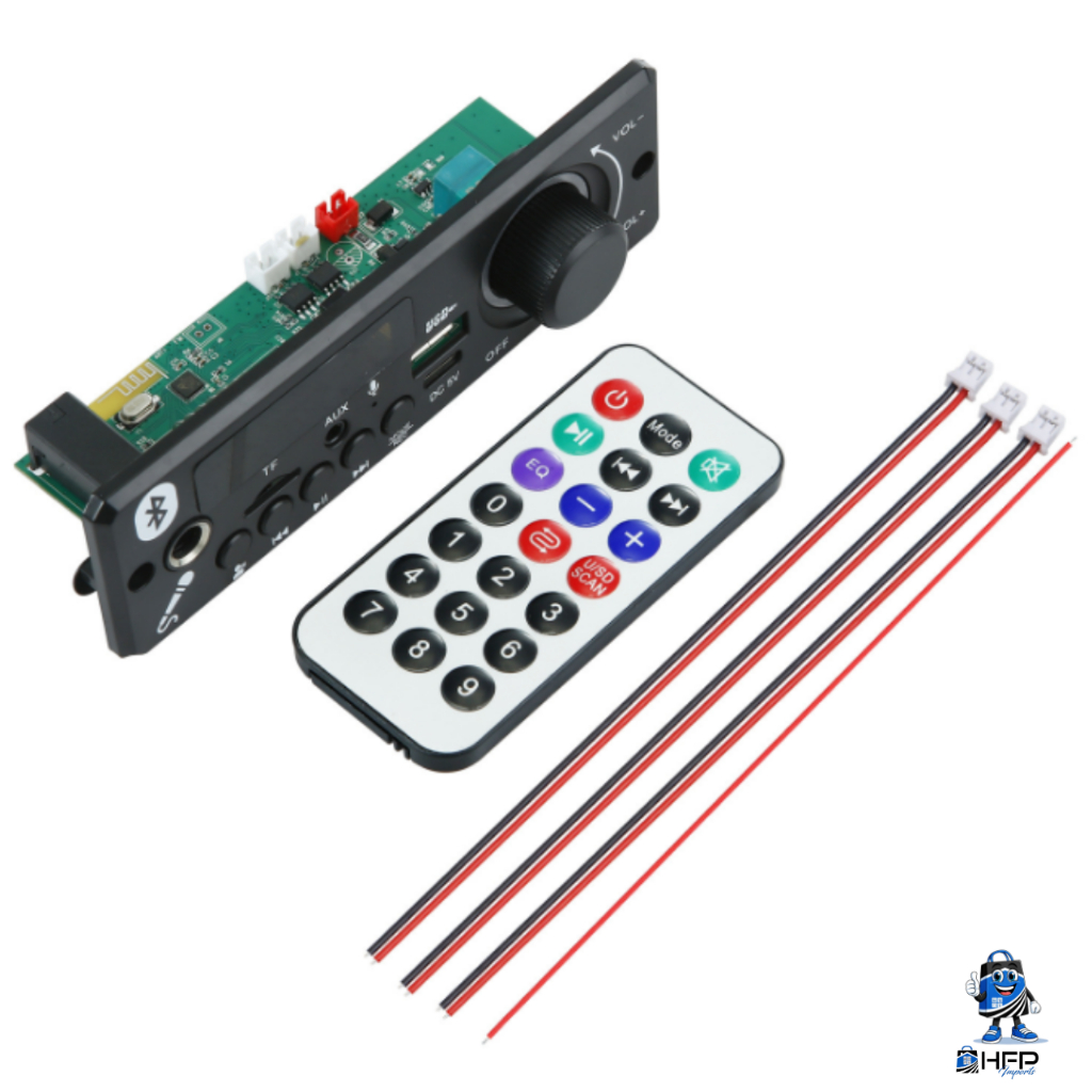 Placa Decodificadora MP3 Bluetooth 5V com Amplificador Estéreo 2x3W, USB, TF e Rádio FM