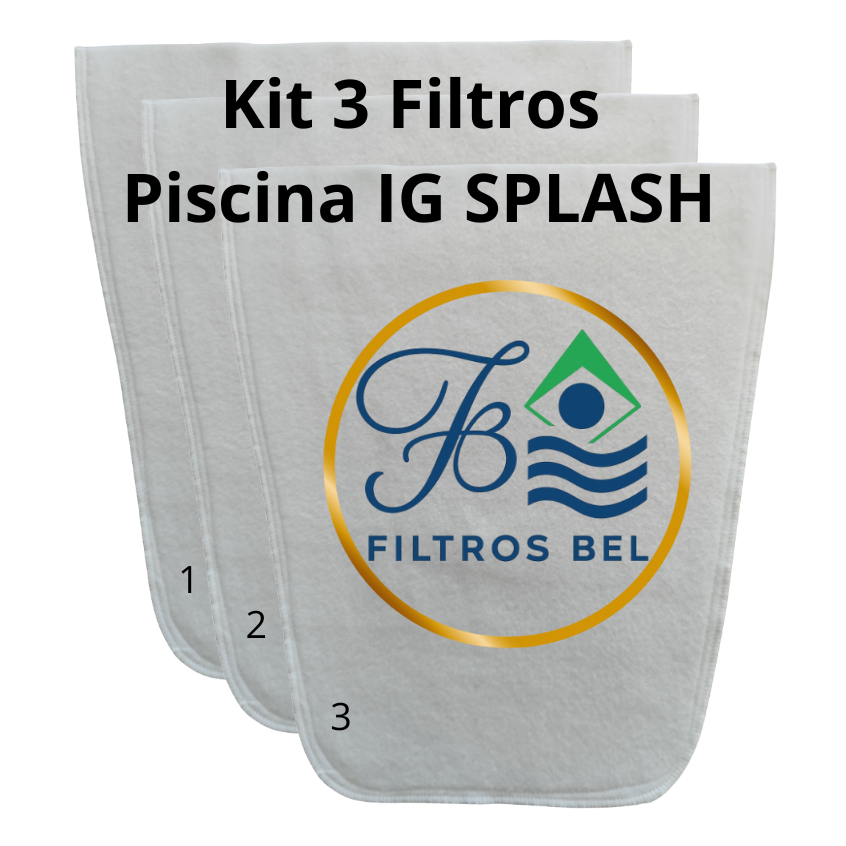 Kit 3 Filtros de Piscina Laváveis Compatíveis iGUi / Splash (Não Acompanha Aro, Anel e Válvula) Envio Imediato