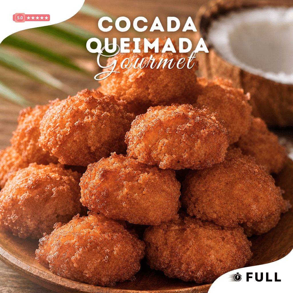Cocada Preta Queimada Doce de Coco Cremoso e Sabor Tradicional Ideal para Festas 150g | 600g