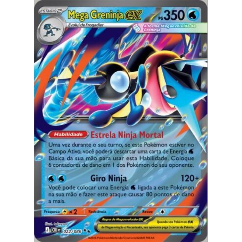 Carta Pokémon Mega Greninja ex Original Copag