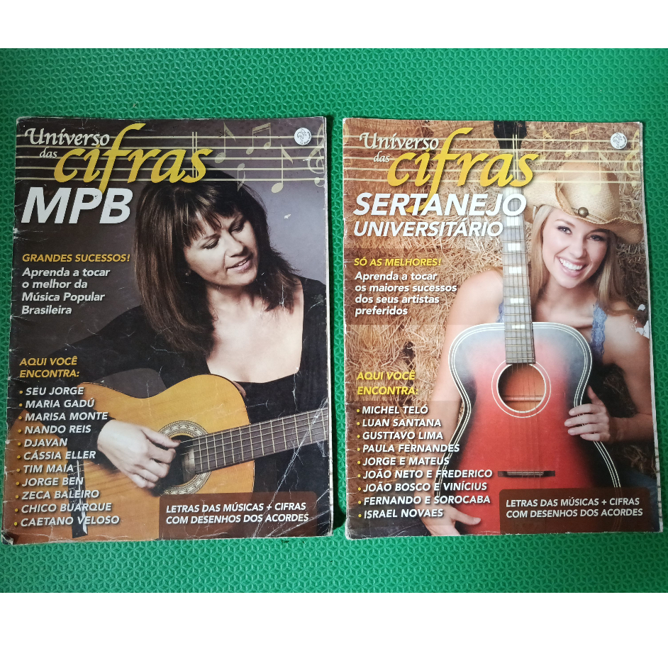 Kit de revistas de cifra de violão música mpb e sertanejo antiga usada