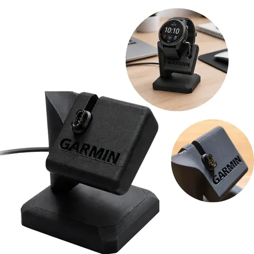 Suporte Base Carregador Mesa Para Relógio Garmin Preto Carregamento De Mesa Suporte Dock