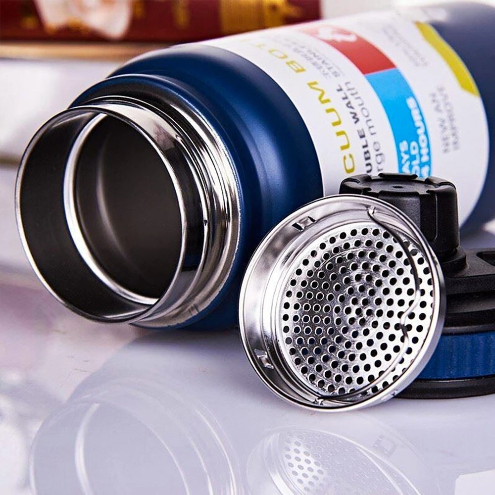 Garrafa Térmica com CAPA Protetora 800ml Espacial Quente & Frio Com Isolamento De Inox Grande Capacidade.