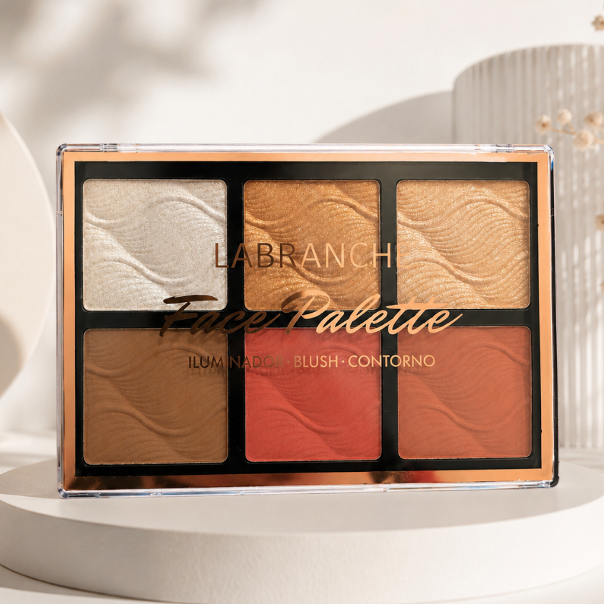 Paleta De Sombras Labranche 3 Em 1 Iluminador Blush e Contorno Maquiagem Profission em 6 Cores