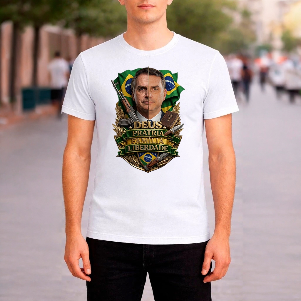 Camiseta Bolsonaro Liberdade Apoiadores Direito Brasil Melhor Camisa Masculina/Unissex