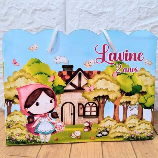 Sacolinha Personalizada M - CHAPEUZINHO VERMELHO - aniversário, Lembrancinha, Festa Infantil.