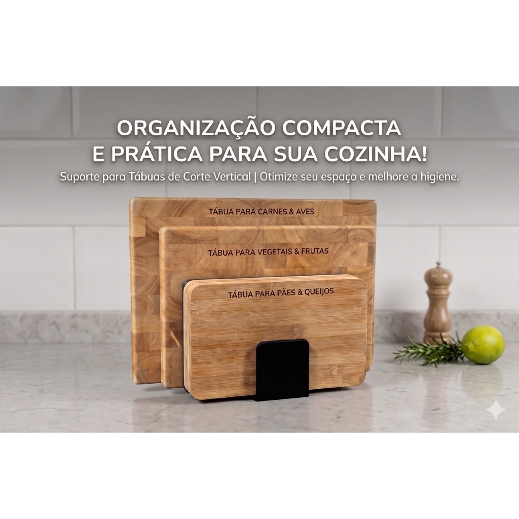 Suporte para Tábuas de Corte Organizador de Cozinha Vertical